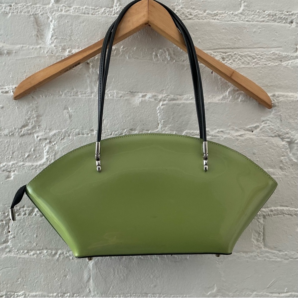 Beijo London Over The Moon Patent Green Shoulder Bag Y2K Vintage Holiday Party - Picture 6 of 14